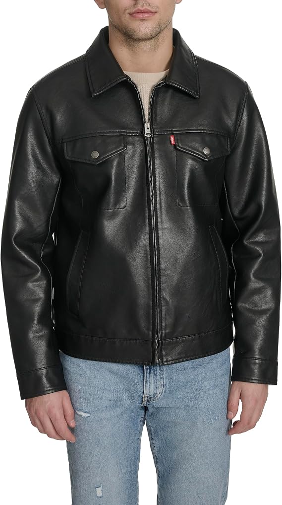 Levi's Men's Faux Leather Modern Trucker Jacket