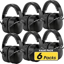 AZEN 6 Pack Noise Reduction Ear Muffs for Ear Protection, NRR 28dB (SNR 34dB) Noise Cancelling Headphones for Adults Kids Autism, Hearing Protection for Shooting, Construction, Mowing