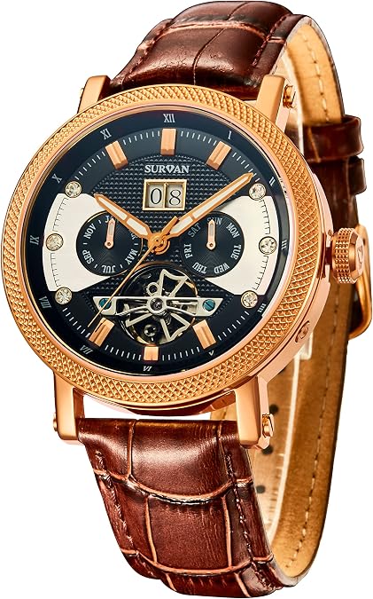 Automatic Watches for Men Genuine Leather Strap