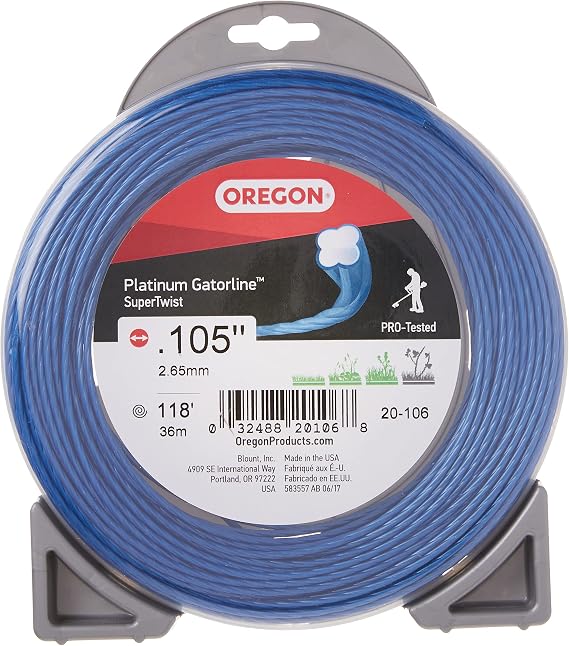 Oregon Platinum Gatorline 105 Trimmer Line Heavy Duty, .105" x 118-Foot