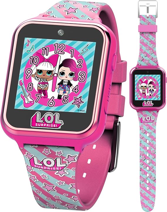 L.O.L. Surprise Kids Smart Watch with Touchscreen Selfie Camera Voice Recorder Calculator and Step Counter Interactive Watch with Games and 10 Character Watch Faces Fits Wrist Sizes 5.5" to 8"
