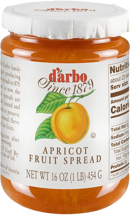 Darbo All-Natural Apricot Fruit Spread, 16 oz (454g) | Crafted Tradition | Pure Fruit Flavor No Artificial PreservativesEnsuring a Naturally Sweet and Flavorful Spread.