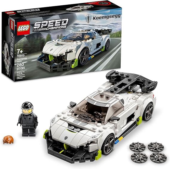 LEGO Speed Champions Koenigsegg Jesko 76900 Racing Sports Car Toy with Driver Minifigure, Racer Model Set for Kids