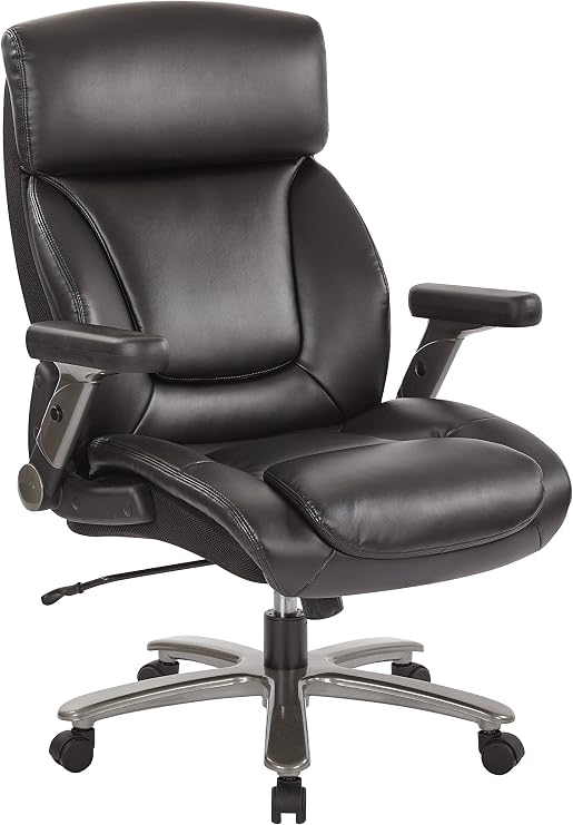 INSPIRED by Bassett Bonded Leather Executive Chair, Black