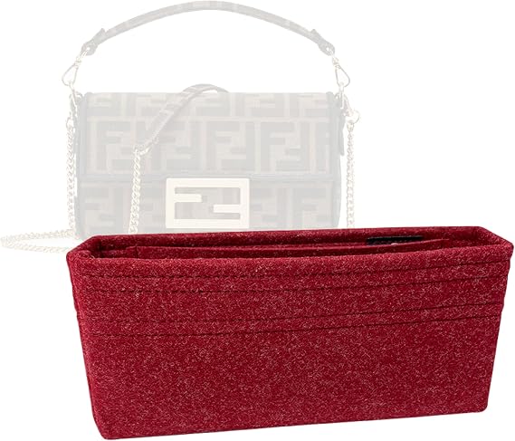 Zoomoni Premium Bag Organizer for Fendi Baguette Mini [Bag Length: 19cm/7.5] (Handmade/20 Color Options) [Purse Organiser, Liner, Insert, Shaper]