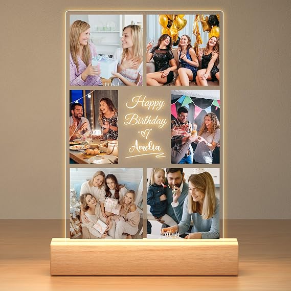 Personalised Photo Frame, Personalised Birthday Gifts for Women Men Her Him