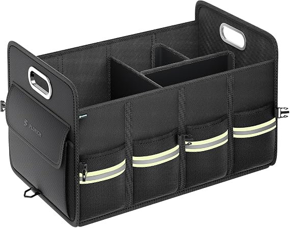 FLORICH Update Trunk Organizer for Suv, Premium Waterproof Car Organizers and Storage, Collapsible Multi-Compartment Truck Organizer Back Seat Storage for Car