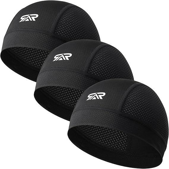 3-Pack Breathable Mesh Skull Cap Sweat Control Helmet Liner