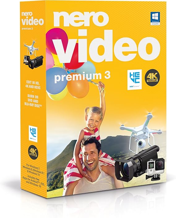 Nero Video Premium 3 | Video Editing Software for 4K, HD, and HEVC | Video Editor | Lifetime License | 1 PC | Windows 11/10/8/7