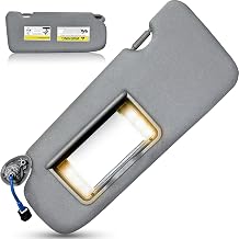 Left Driver Side Sun Visor for Honda CRV 2017 2018 2019 2020 2021 2022 Replace 83280-TLY-H11ZB with Vanity Light/with Makeup Mirror (Grey)