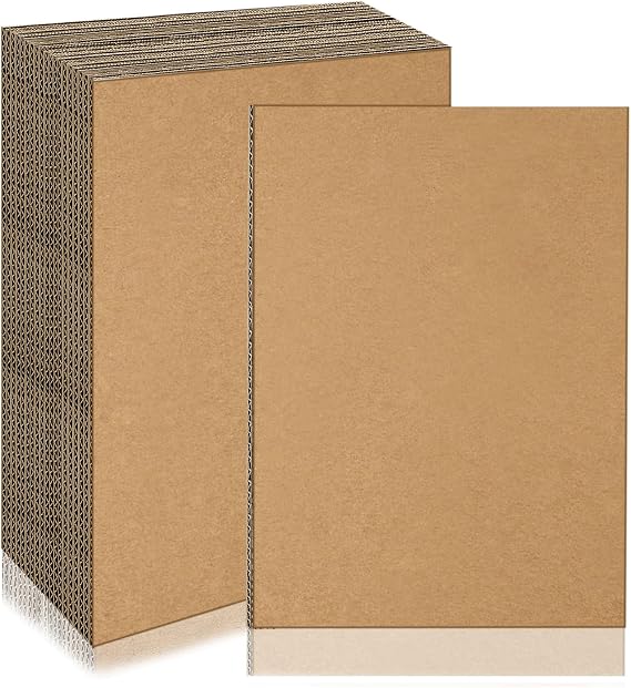 20 Pack A4 Corrugated Cardboard Sheets, Thick Cardboard Paper, Large Hardboard Sheets for DIY Projects, Packaging, Shipping, Mailing 