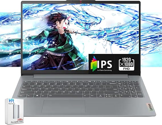 Lenovo IdeaPad Slim 3i Laptop, 15.6" FHD IPS Display, 2025 13th Intel Core i3-N305, 8GB RAM, 256GB Storage(128GB UFS +128GB PSD), Windows 11 Home in S Mode with Copilot, Long Battery Life
