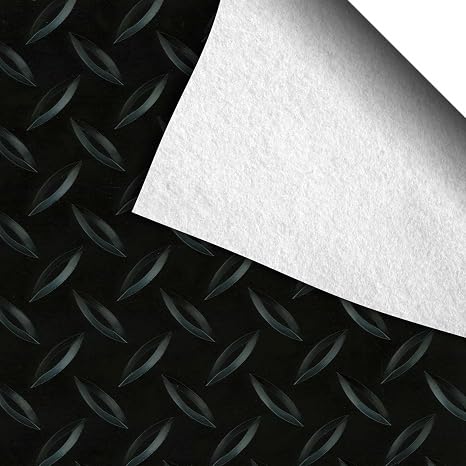 G-Floor Diamond Tread Pattern 8'6" Wide x 5' Long Midnight Black Vinyl Flooring with Bonded Fibrous Backing for Trailers and Modular Units
