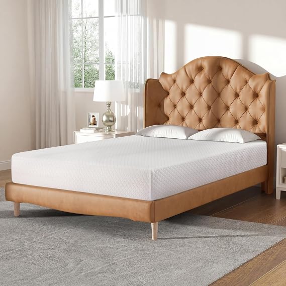 IULULU 6 Inch Twin Size Memory Foam Mattress, Bed in a Box Green Tea Gel Infused Mattresses, Breathable Removable Quilted Cover, Medium Firm, CertiPUR-US,White