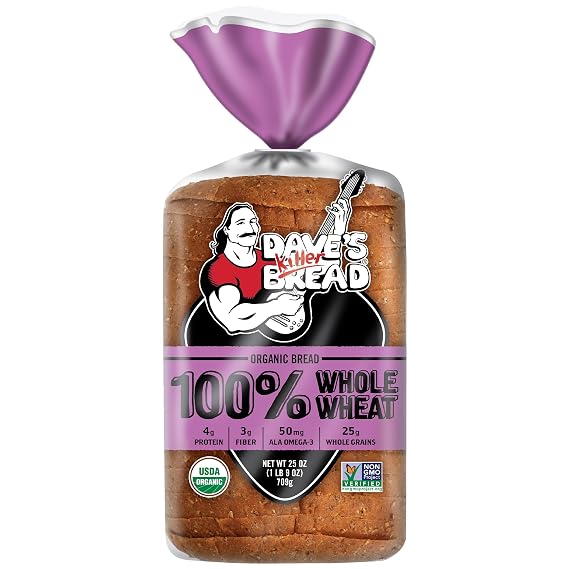 Dave's Killer Bread 100% Whole Wheat, Organic Whole Wheat Bread, 25 oz Loaf