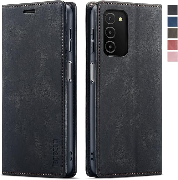 Samsung Galaxy A03S Wallet Case with RFID Blocking,Black | Card Holder,Kickstand,Magnetic,Soft Leather Flip Case Wallet