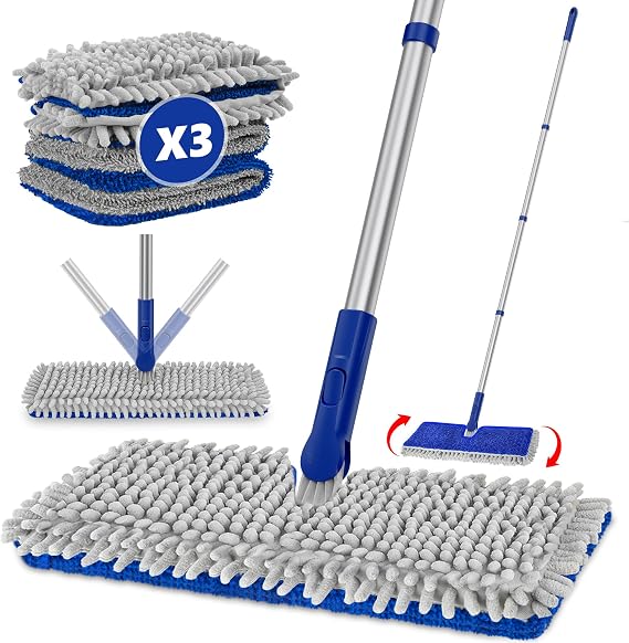 2-Sided Microfiber Dust Mop for Hardwood Floors & Walls