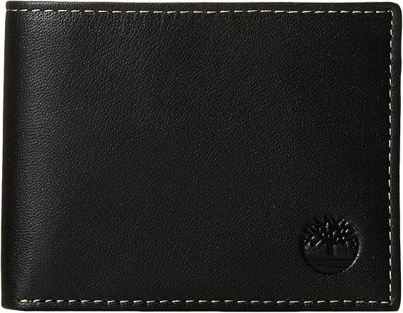 Timberland Men's Blix Slimfold Leather Wallet, Black, One Size