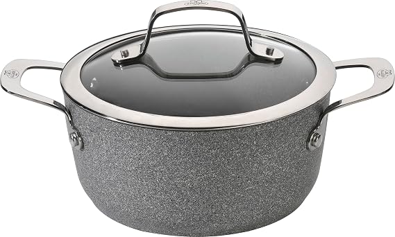 BALLARINI Salina 24 cm Non-Stick Aluminium Saucepan with Glass Lid for All Hobs