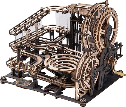 RoWood 3D Puzzles for Adults, Marble Run Model Kits for Adults to Build, Wooden Puzzles Christmas Birthday Gifts - Marble Night City LGA01