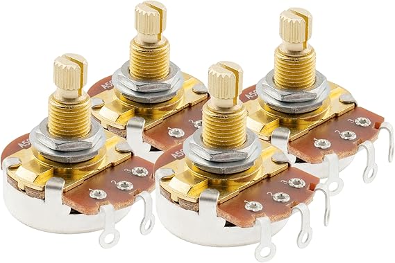 Musiclily Pro A500K Metric Split Shaft Audio Taper Guitar Pots 4 Pcs