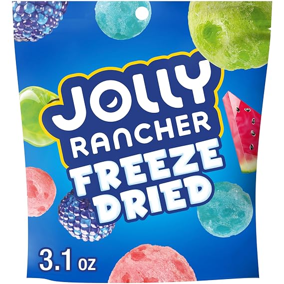 JOLLY RANCHER Freeze Dried Original Fruit Candy Bag, 3.1 oz | Crunchy Freeze Dried Fruit Candy with Original JOLLY RANCHER Flavors, Shareable Bag for Parties and Snacking, 3.1 oz