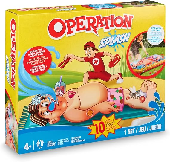 Hasbro Operation Splash Game Family Game for Your Yard More Water, More Fun!