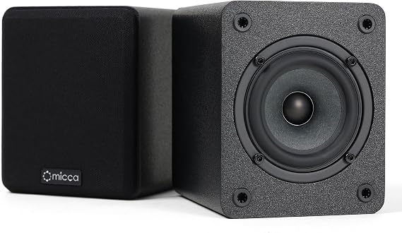 Micca COVO-S 2-Way Passive Bookshelf Speakers, Amplifier Required, Not for Turntable, 3-Inch Woofer, 0.75-Inch Tweeter, Wall Mountable, Pair, Black