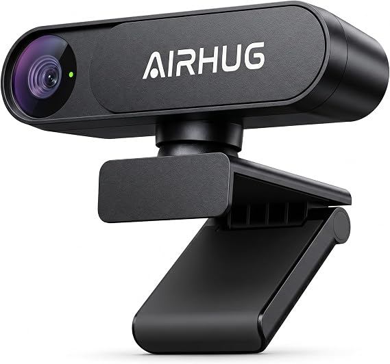 AIRHUG 4K UHD USB Webcam No Mic with Privacy Cover, USB Camera