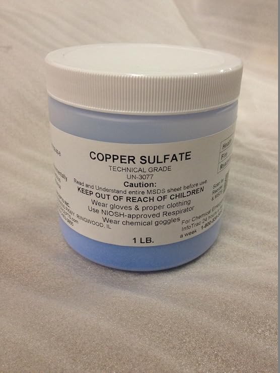 Copper Sulfate Pentahydrate 99%, 1 Pound