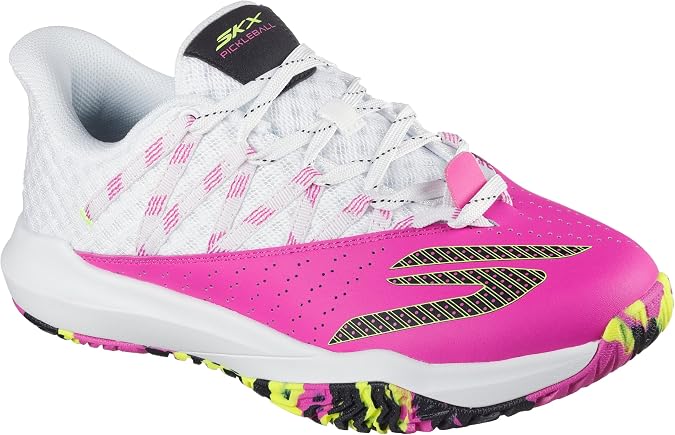Skechers Women's Viper Court Rally | Designed for Pickleball, Move Foam Insole, Goodyear Rubber Outsole, Mesh and Leather Upper, Relaxed Fit