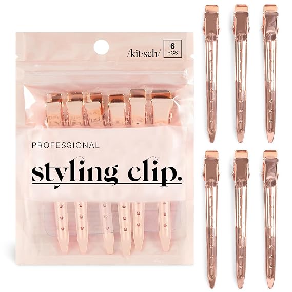 Kitsch Professional Alligator Clips - Rose Gold, 6 Pcs
