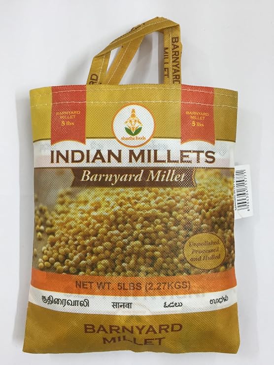 Shastha Barnyard Millet - 5 Lbs (Pack of 1) -Processed, Unpolished & Hulled