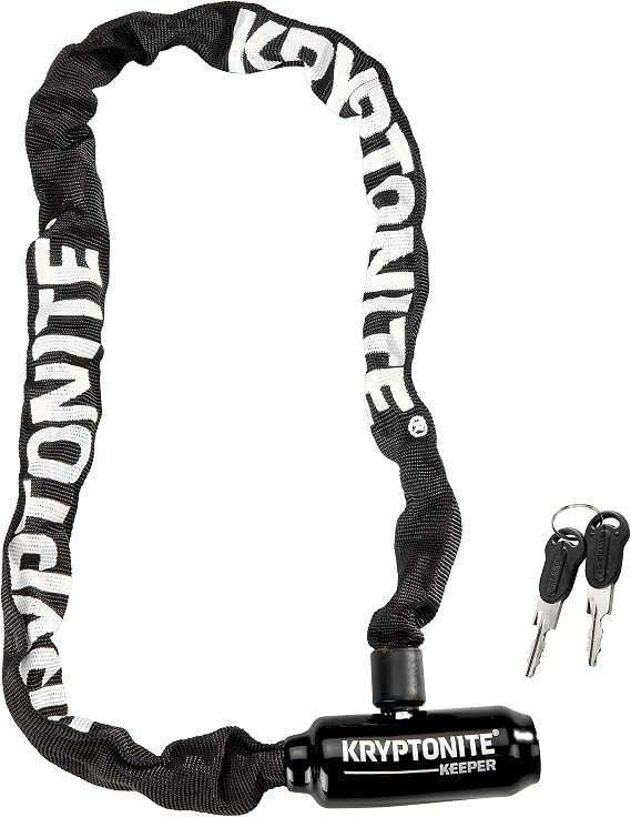 Kryptonite Keeper 585 Bike Chain Lock, 2.7 Feet Long Heavy Duty Anti-Theft Bicycle Chain Lock with Keys for Bike, Motorcycle, Scooter, Bicycle, Door, Gate, Fence | chain-bike-locks