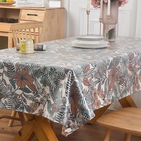 Aedlcal Table Cloths Rectangular, Waterproof Rectangle Tablecloth Wipeable Coffee Table Cover Washable Tablecloths Soft Wrinkle Resistant Table Protector Cover for Indoor Outdoor Dining Picnic