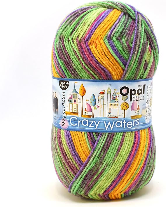 Opal 4-Ply Sock Yarn, Crazy Waters Collection (11313 - Welly Boots)