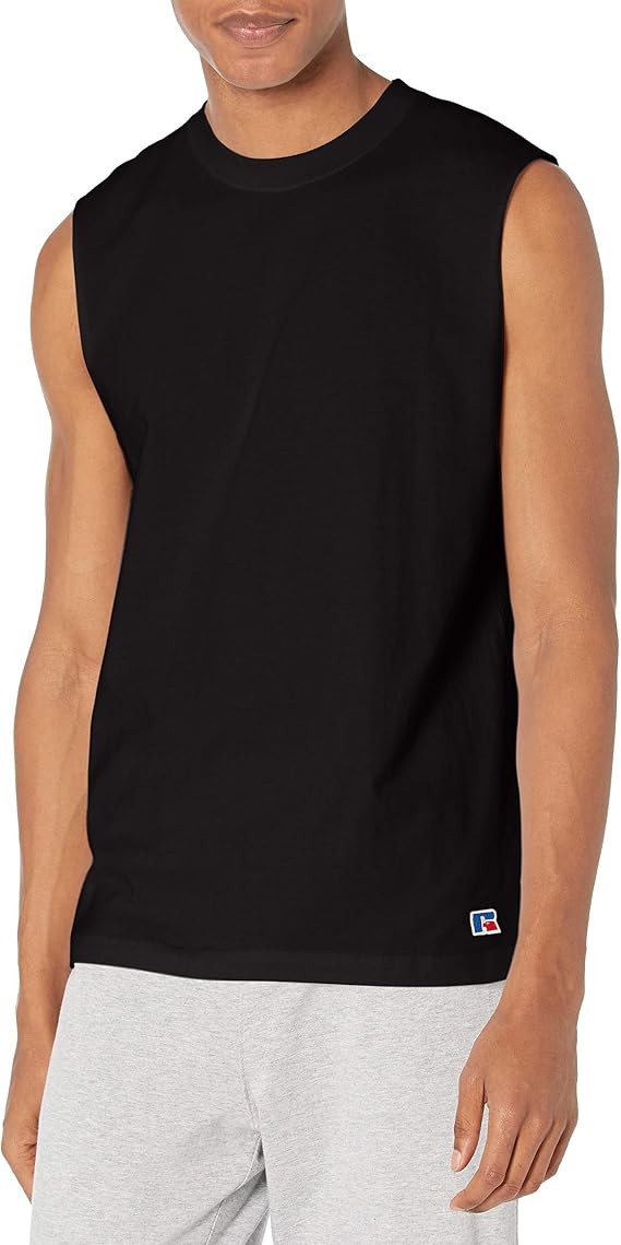 Russell Athletic Mens Soft 100% Cotton Midweight Sleeveless Muscle T-Shirt