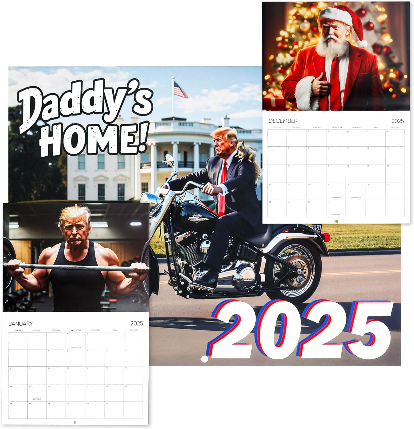 Donald Trump Wall Calendar 2025 – 11” x 17” Trumpinator Funny Wall Calendar 2025 Featuring Presidential Design - Donald Trump Merchandise, Stuff or Novelty Gifts for MAGA Supporters, Premium Glossy Finish