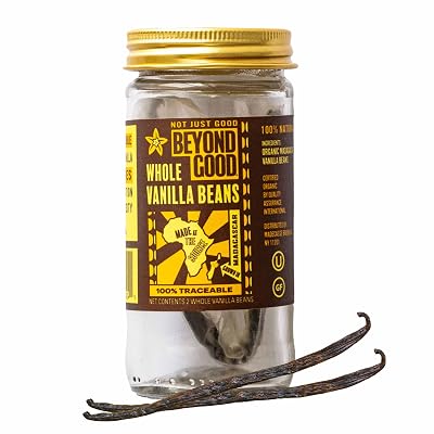 Beyond Good Madagascar Vanilla Beans | 2 Beans | Grade A Bourbon Vanilla Pods Perfect for Gourmet Home Baking, Ice Cream, Premium Vanilla Extract, and Infusions