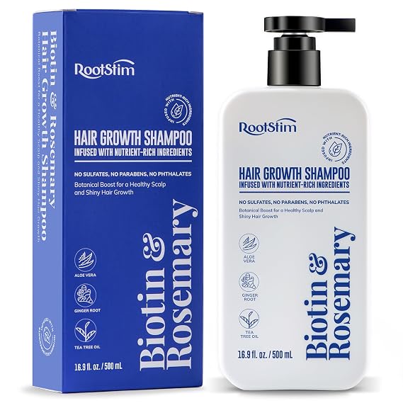 RootStim Biotin & Rosemary Hair Growth Shampoo, Thinning Hair, 16.9 Fl Oz
