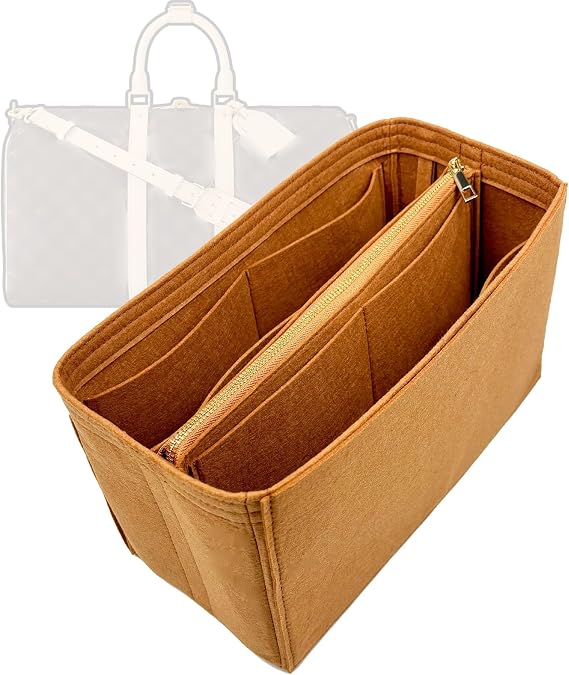 Organizer for Keepall Bag 25/35/45/50/55/60, Felt Insert with Middle Detachable Zipper Pouch (Size 55, Azure)