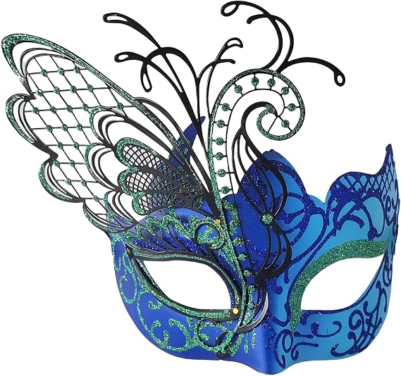 Ubauta Various Butterfly Rhinestone Metal Venetian Women Mask for Masquerade/Mardi Gras Party/Sexy Costume Ball/Wedding