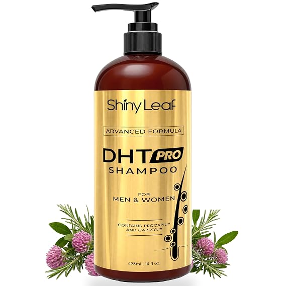 Shiny Leaf DHT Pro Shampoo with Procapil & Capixyl for Thinning Hair, 16 oz | Advanced anti thinning shampoo with Procapil, Capixyl and DHT blockers. Revitalizes scalp, stimulates follicles. Made in USA