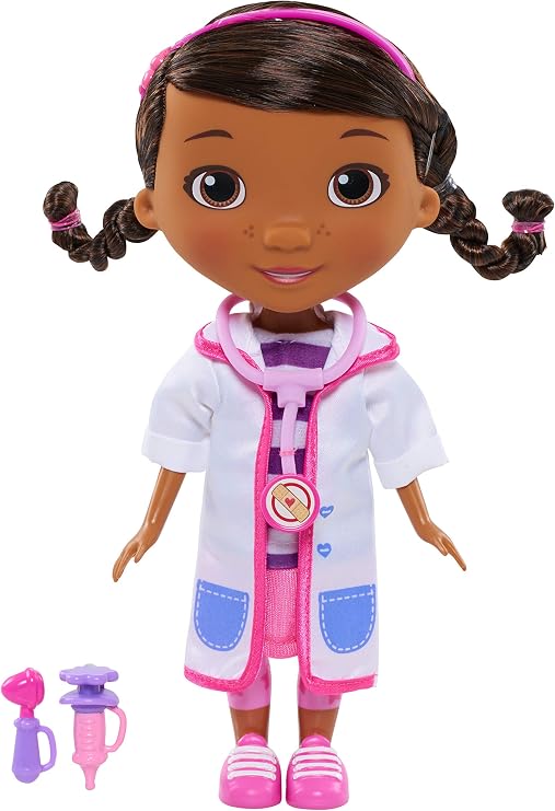 Doc McStuffins Toy Hospital Doc 8.5 Inch Articulated Doll with Doctor Accessories, Kids Toys for Ages 3 Up by Just Play