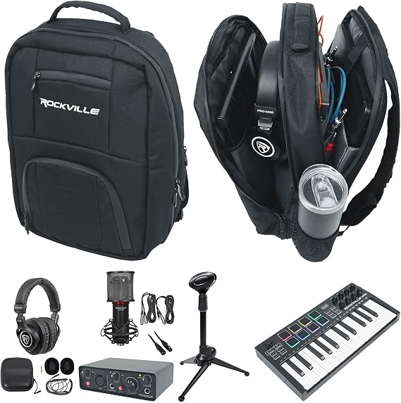 Rockville M25 Black Bluetooth MIDI Kit with R-TRACK SOLO Interface