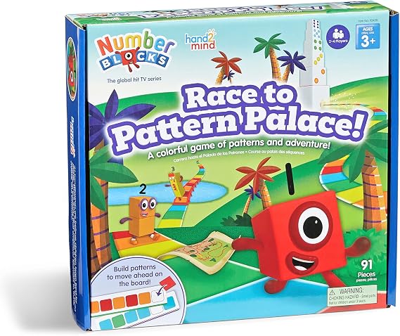 hand2mind Numberblocks Race to Pattern Palace! Board Game, Ages 3+