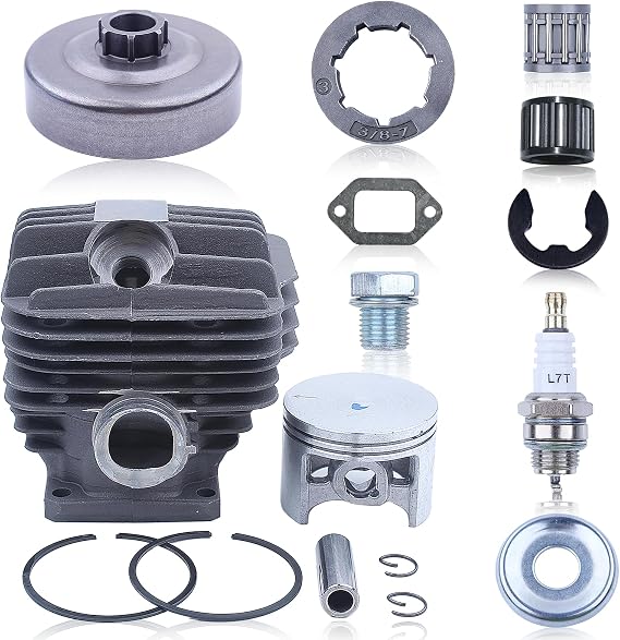 Adefol 54mm Cylinder Piston Kit for Stihl MS460 046 Chainsaws Replacement Parts with Clutch Drum Rim Sproket Needle Bearing Spark Plug Gasket Set Decompression Valve Card Spring for 11280201221