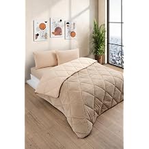 Formeya Single Wellsoft Quilt Sleeping Set - Single Sleeping Set with Rubber Sheets and Pillowcases (Beige)