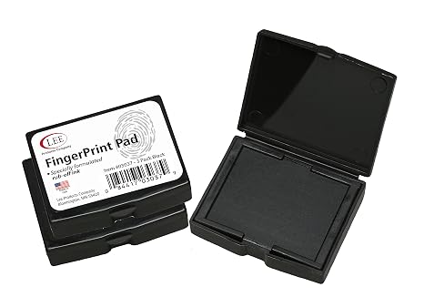 Lee Products Co. Inkless Fingerprint Pad, 2.25 x 1.75 Inches, Black, Pack of 3, for Check Endorsement and Document Verification