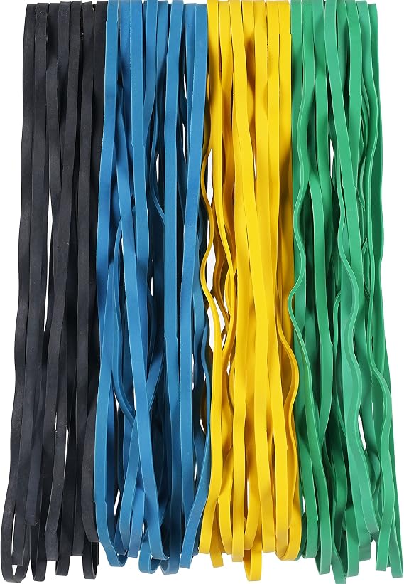 Large Rubber Bands Heavy Duty Multicolor Length 300mm 40Pcs